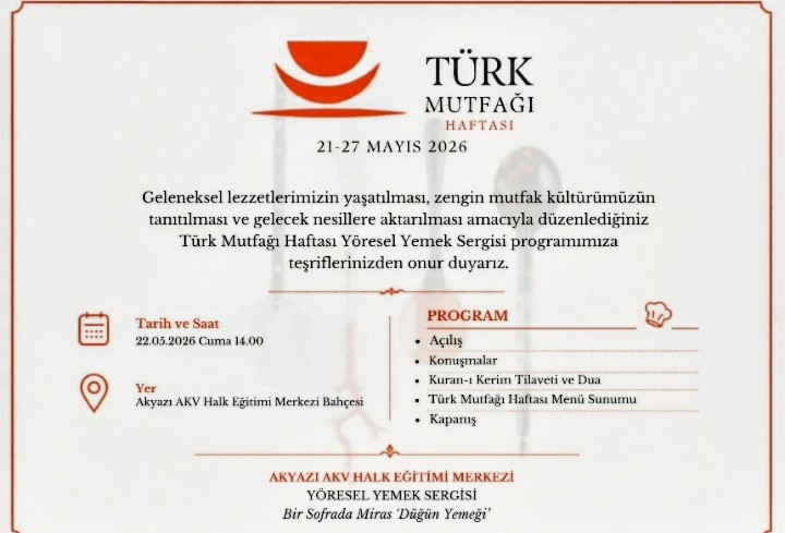 TÜRK MUTFAĞI HAFTASI 21.05.2026